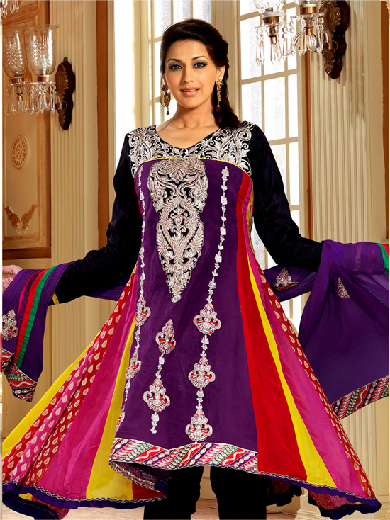 sonali bendre floor length anarkali suit