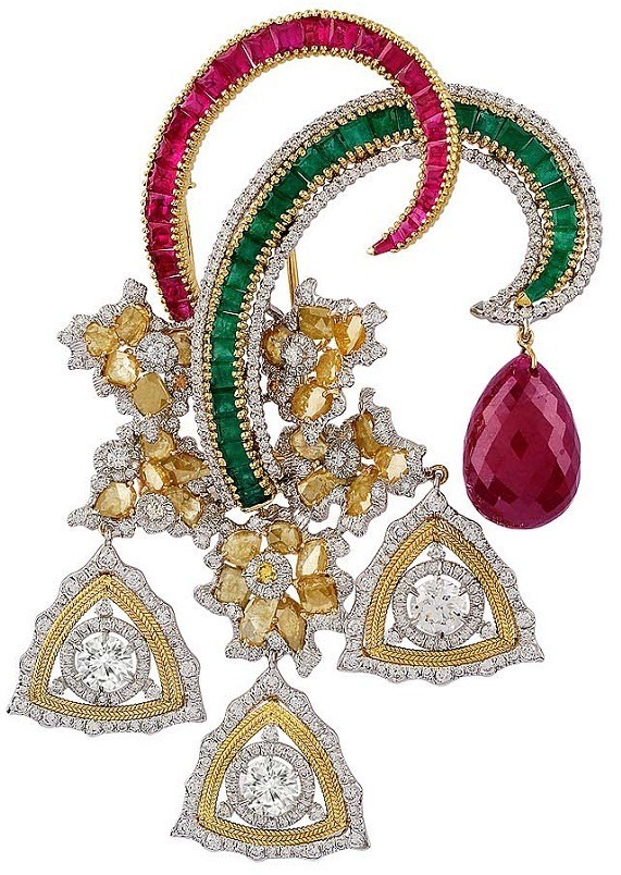Bina-Goenka-gold-diamond-brooch Bina-Goenka-gold-diamond-brooch