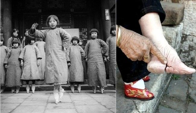 Foot binding lotus shoe