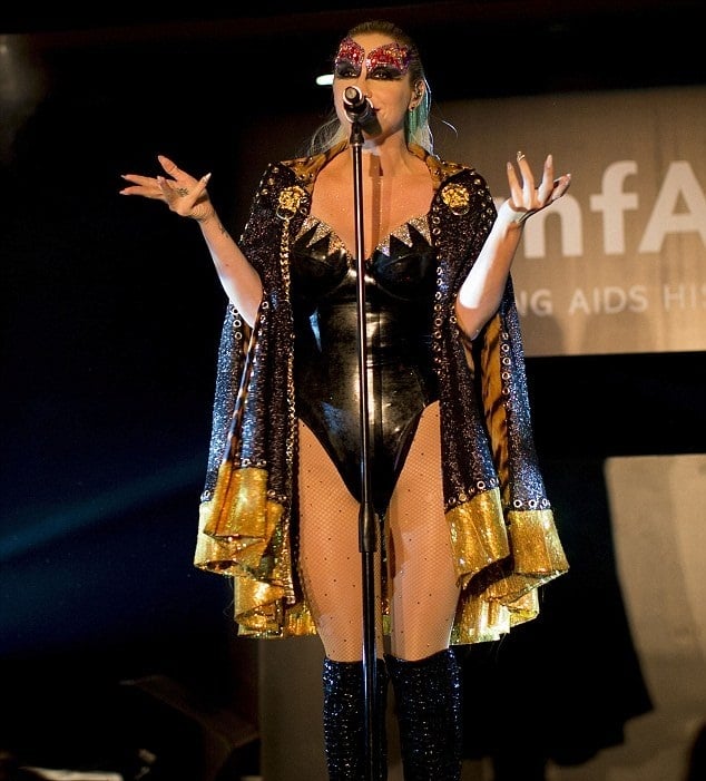 Singer Kesha performing at amfAR event Mumbai