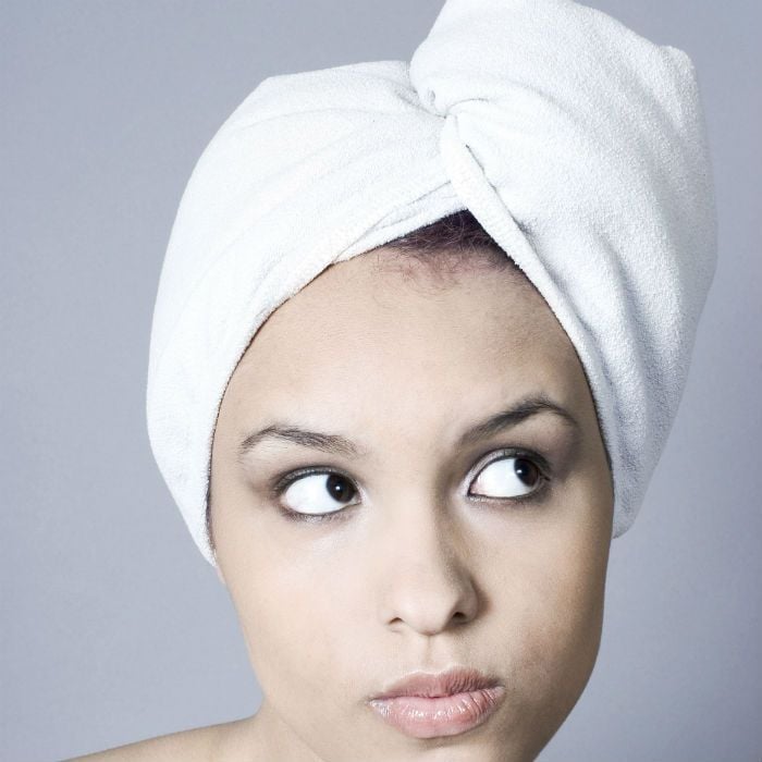 bad beauty habit wrapping wet hair with towel