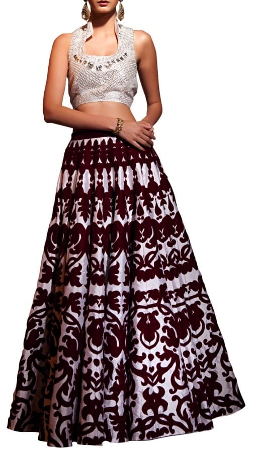 siddartha tytler Velvet Applique 30 Panel Skirt