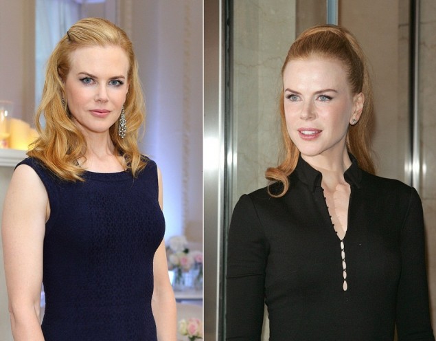Nicole Kidman navy and black dress Best Makeup For Blue Eyes