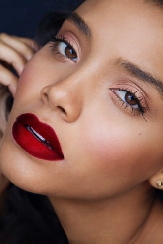 Dark Red Lipstick For Olive Skin