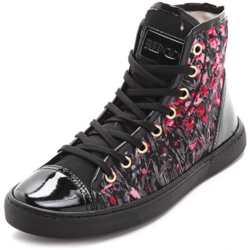 RED Valentino Floral Lace Up High Top Sneakers