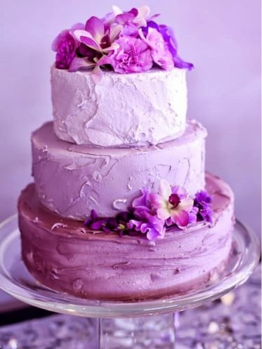 Radiant Orchid Wedding Cake