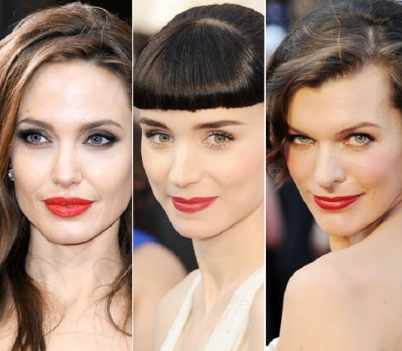 red lips at oscar red carpet