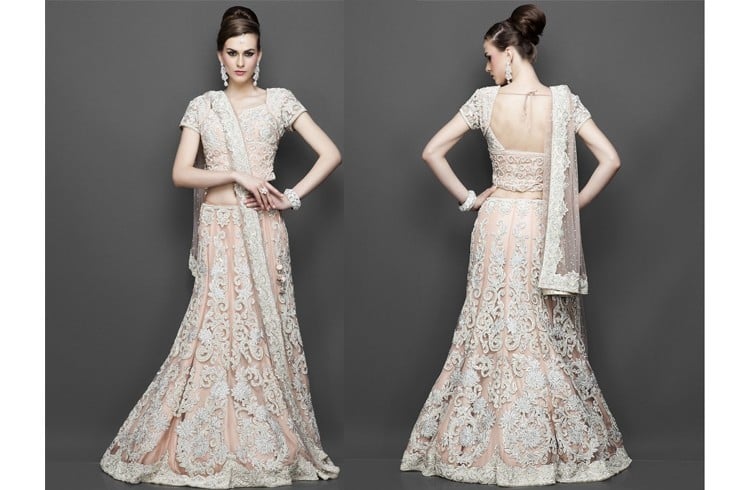Light peach lehenga Bridal Lehenga choli