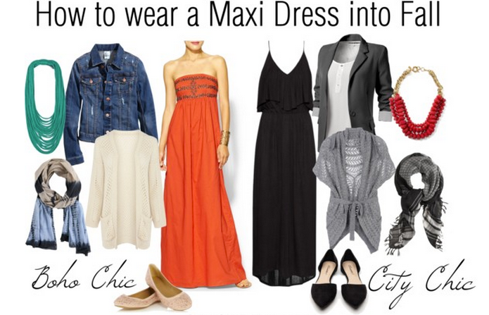 how to wear maxi-dress into fall