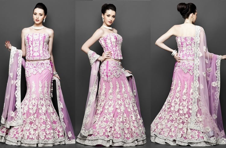 Light pink double layered lehenga Lehenga for mehndi occasion