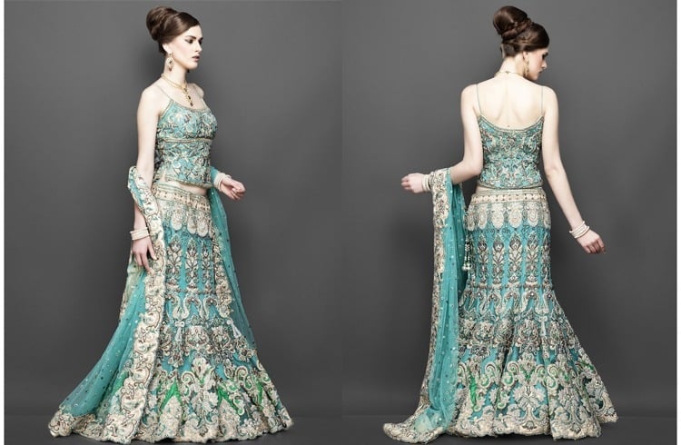 Sea green lehenga