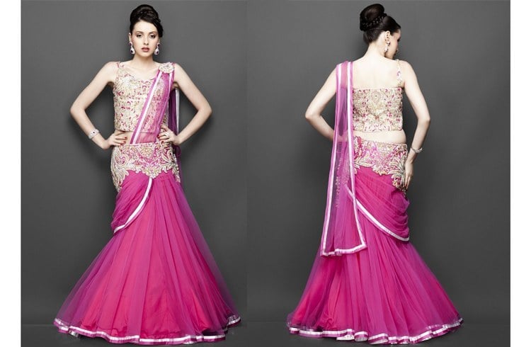 Pink flared lehenga Wedding lehenga designs