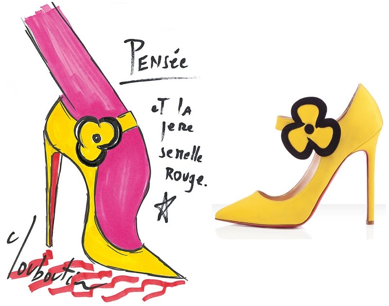 Christian Louboutin Pensee Mary Jane Flower Red Sole Pump