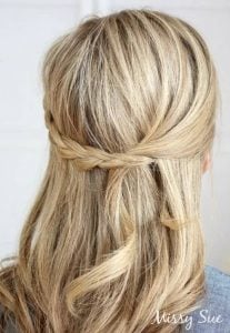 French-Braid Tie back hairstyle