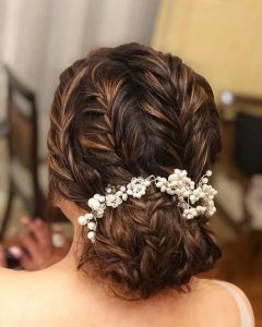 Multiple french-braid buns