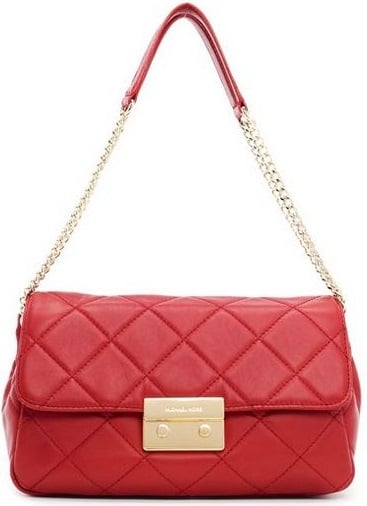 Michael Kors Shoulder Bag Red Quilted Leather