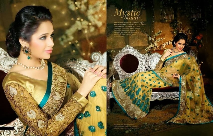 Golden saree blouse designs