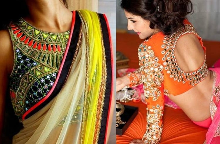 Mirror designer blouse designs