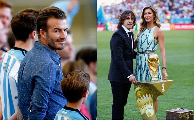 David Beckham with sons at FIFA World Cup