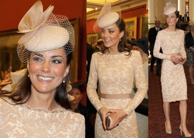 Kate Middleton in nude lace dress