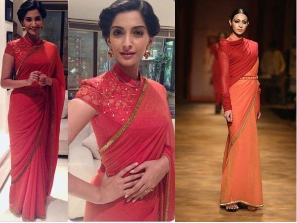 Sonam Kapoor in Orange Saree