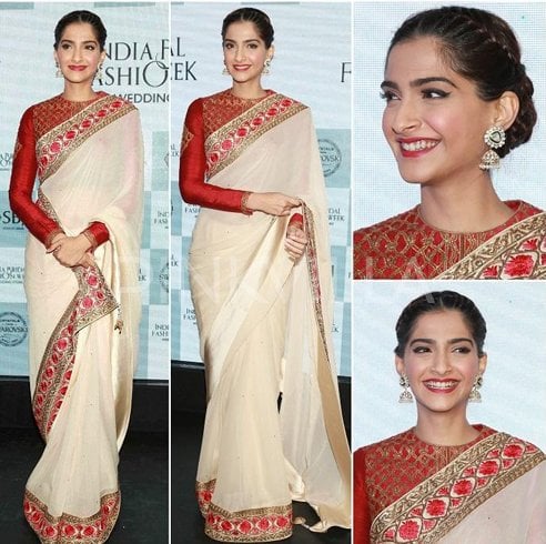 Sonam Kapoor in White Saree