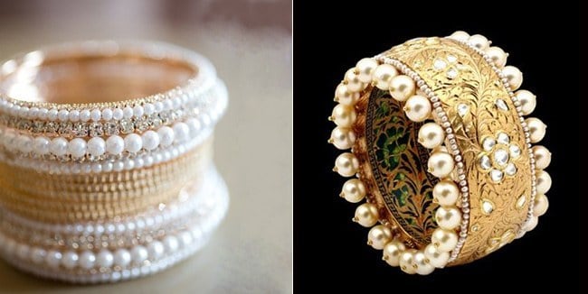 elegant pearl bangles for wrists
