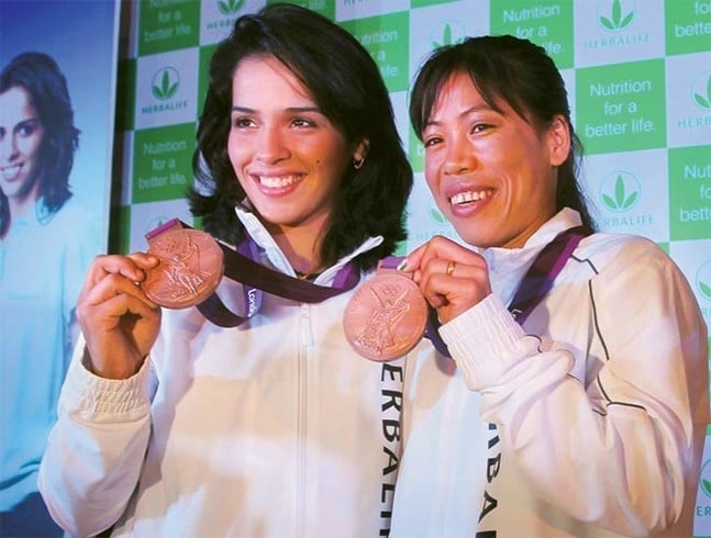 Saina Nehwal and Mary Kom