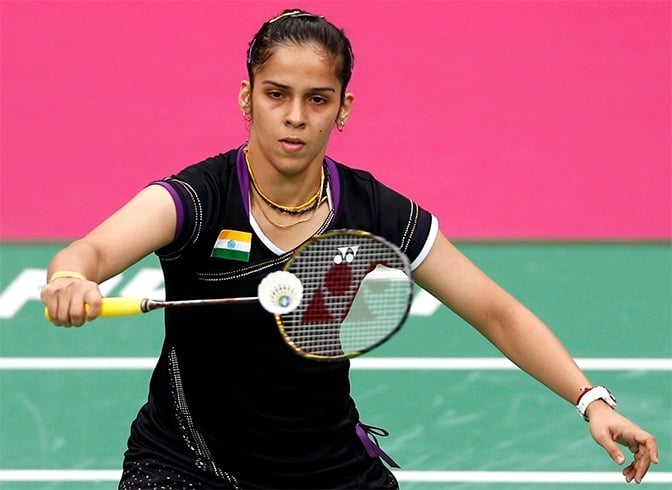 Saina playing badminton