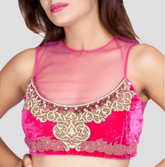 sheer saree blouse designs