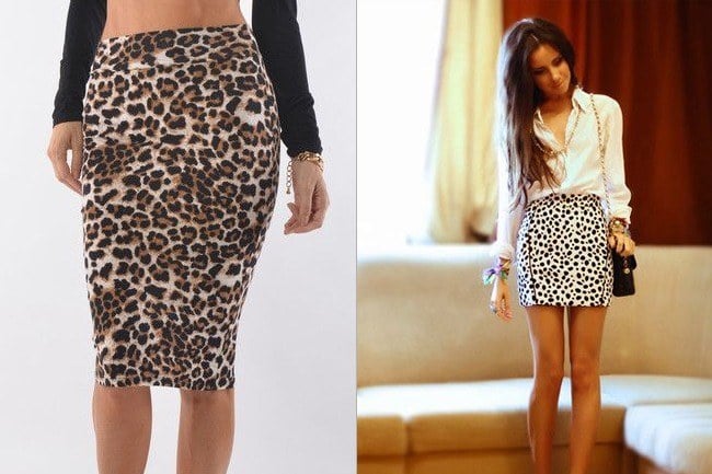 Animal Print High waist Skirts