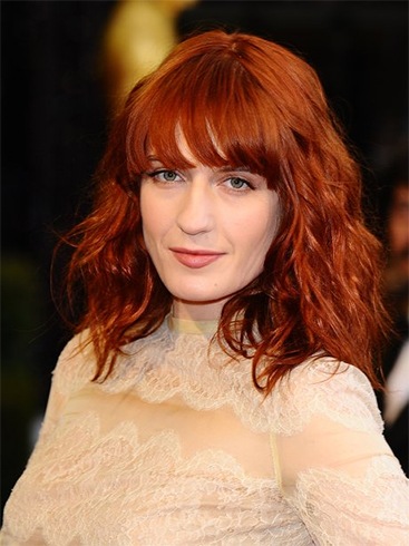 Florence Welch Side Swap Bangs