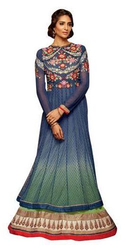 Anarkali Semi Stitched Suit With Dupatta