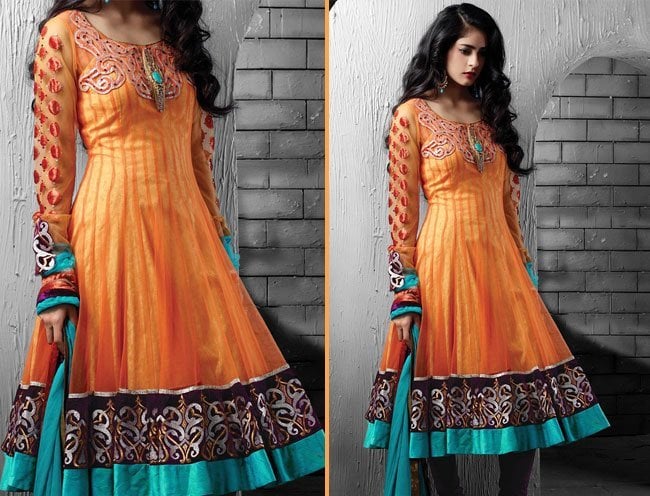 Gorgeous net anarkali suit