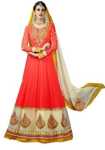 Semi Stitched Long Anarkali Suits