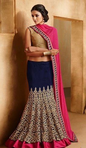 Bhagalpuri fish cut lehenga