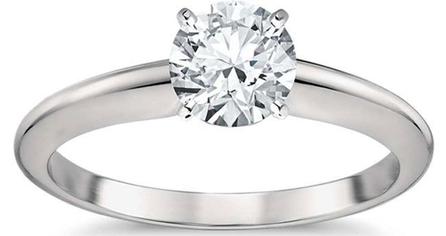 Classic Four Prong Engagement Ring in Platinum