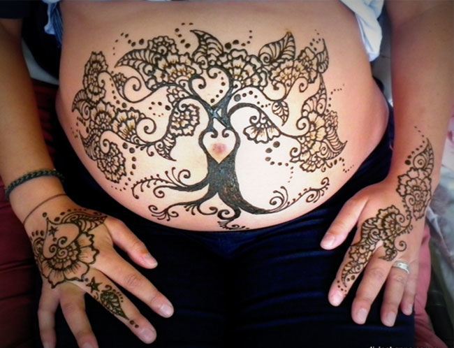 Henna Tattoo on Your Baby Bump