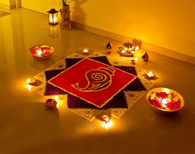 Diya rangoli