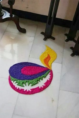 Simple Diya Rangoli Design Diya rangoli