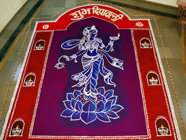 Diwali Special Laxmi Goddess Rangoli Design Laxmi rangoli design