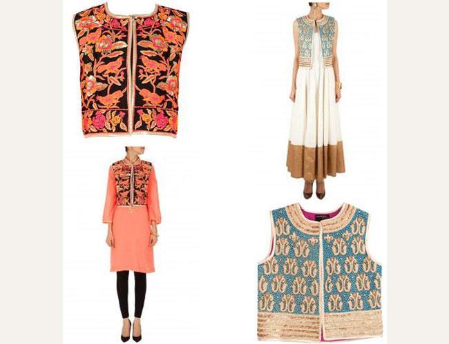 Embroidered jackets with Kurtas