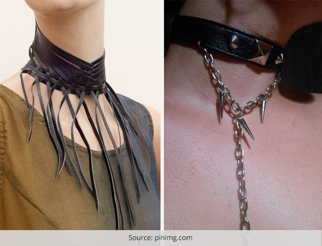Leather Necklace for a Grunge Look