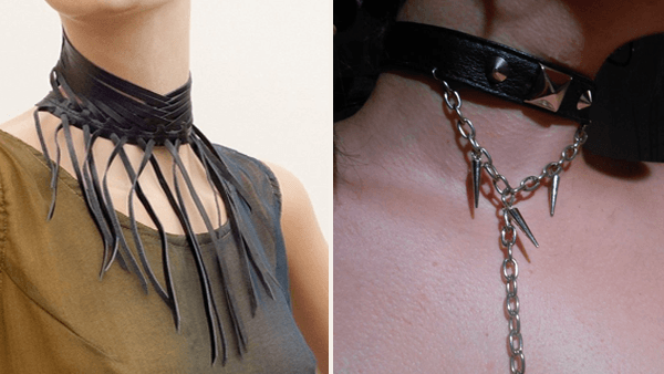 Leather Necklace for a Grunge Look