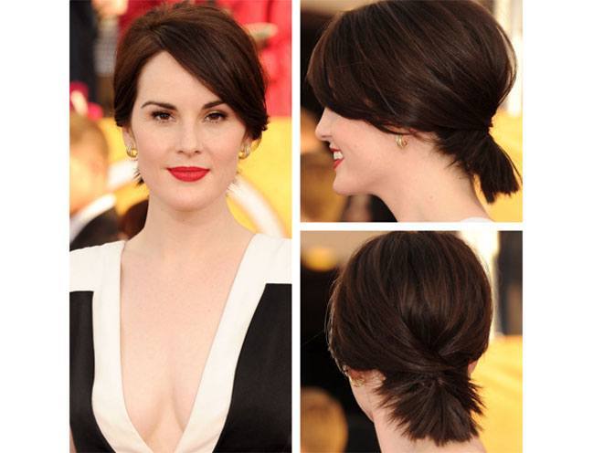 Michelle Dockery twisted ponytail