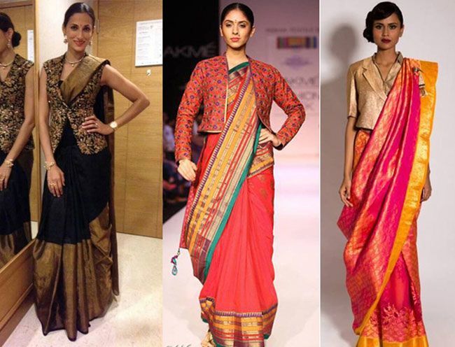 Short jacket on Sarees