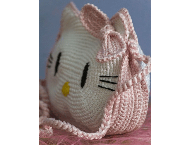 crochet kitty handbag