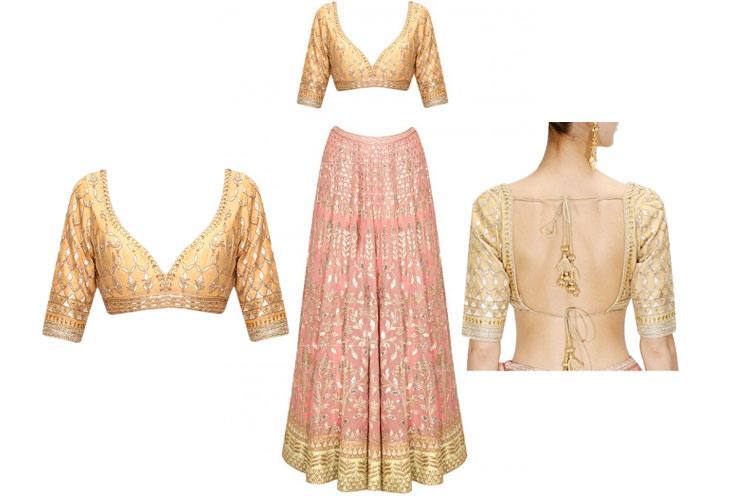 Gold Back & Front Blouse Designs Gold Back & Front Blouse Designs