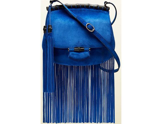 Gucci Nouveau Fringe Suede Shoulder Bag