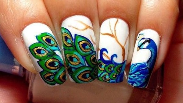 Peacock Nail Art Designs